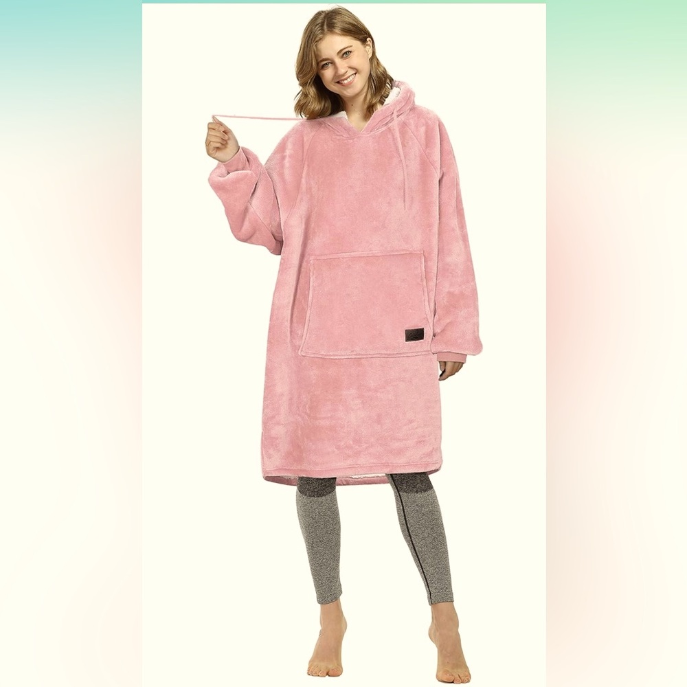 Catalonia Hoodie Sweatshirt Dress, Casual Snuggle Wearable Blanket